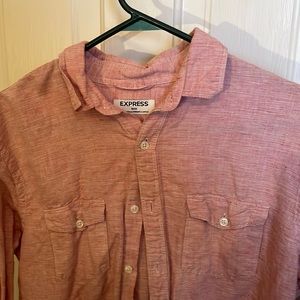 Express long sleeve linen chambray shirt